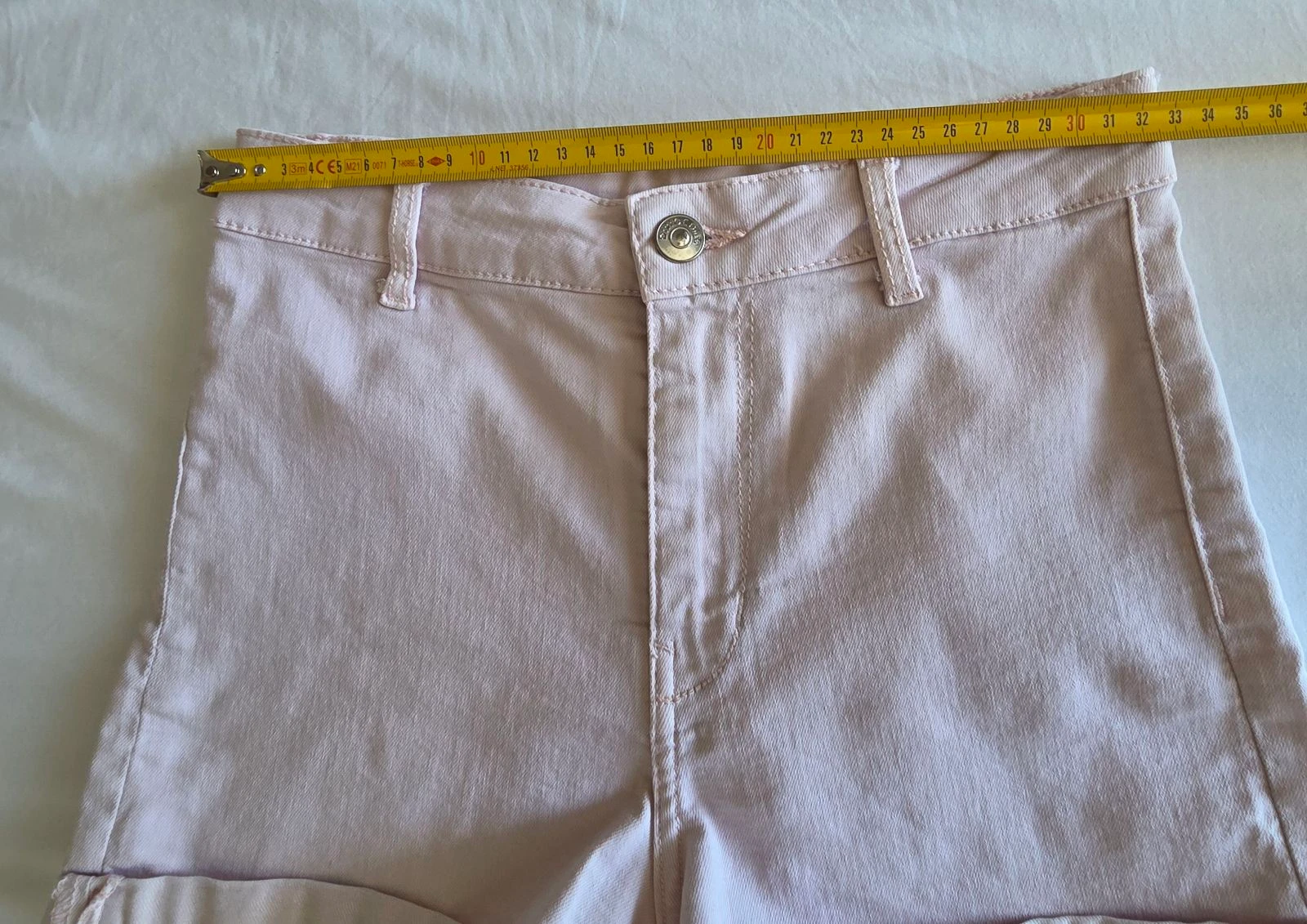 Short em jeans rosa claro 36 S Divided H&M short cintura alta com pregas – photo 7